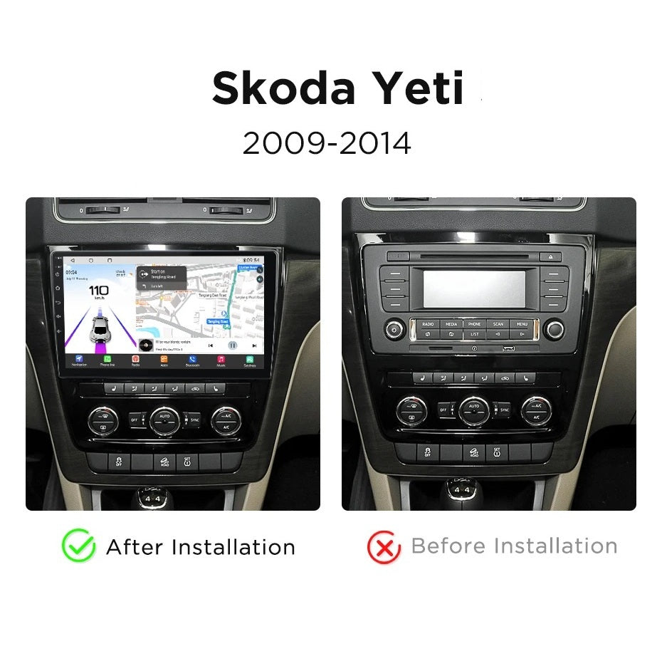 Navigatie Skoda Yeti (2009-2014), Android, Ecran 10", Carplay / Android auto