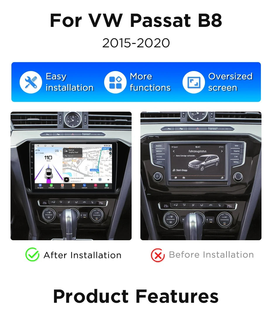 Navigatie VW Passat B8 (2015-2020), Android, Ecran 10 inch, 4GB RAM 64GB, 8-core