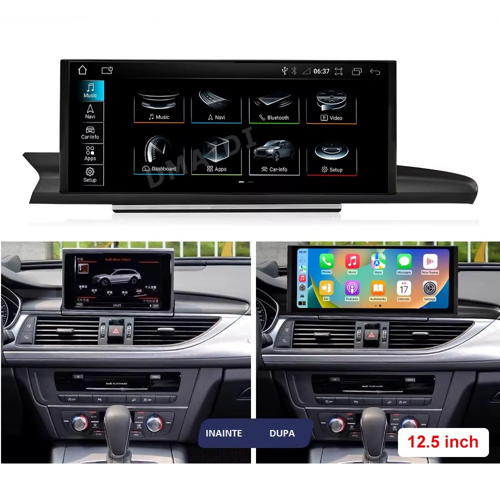 Navigatie Audi A6 C7 (2009-2018) Android, Ecran 12.5 inch, Carplay / Youtube