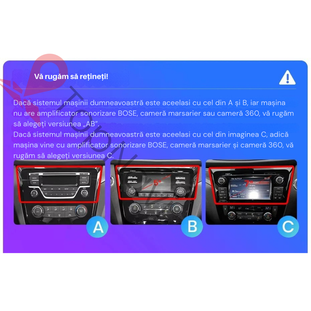 Navigatie Nissan X-Trail (2013-2017), Ecran 10 inch, Carplay / Android auto, Youtube, Waze