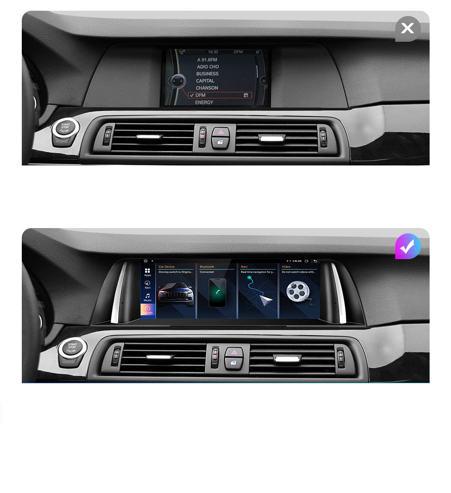 Navigatie Bmw Seria 5 F10 F11 (2010-2017), Ecran 10.25", Android, Carplay / Android Auto