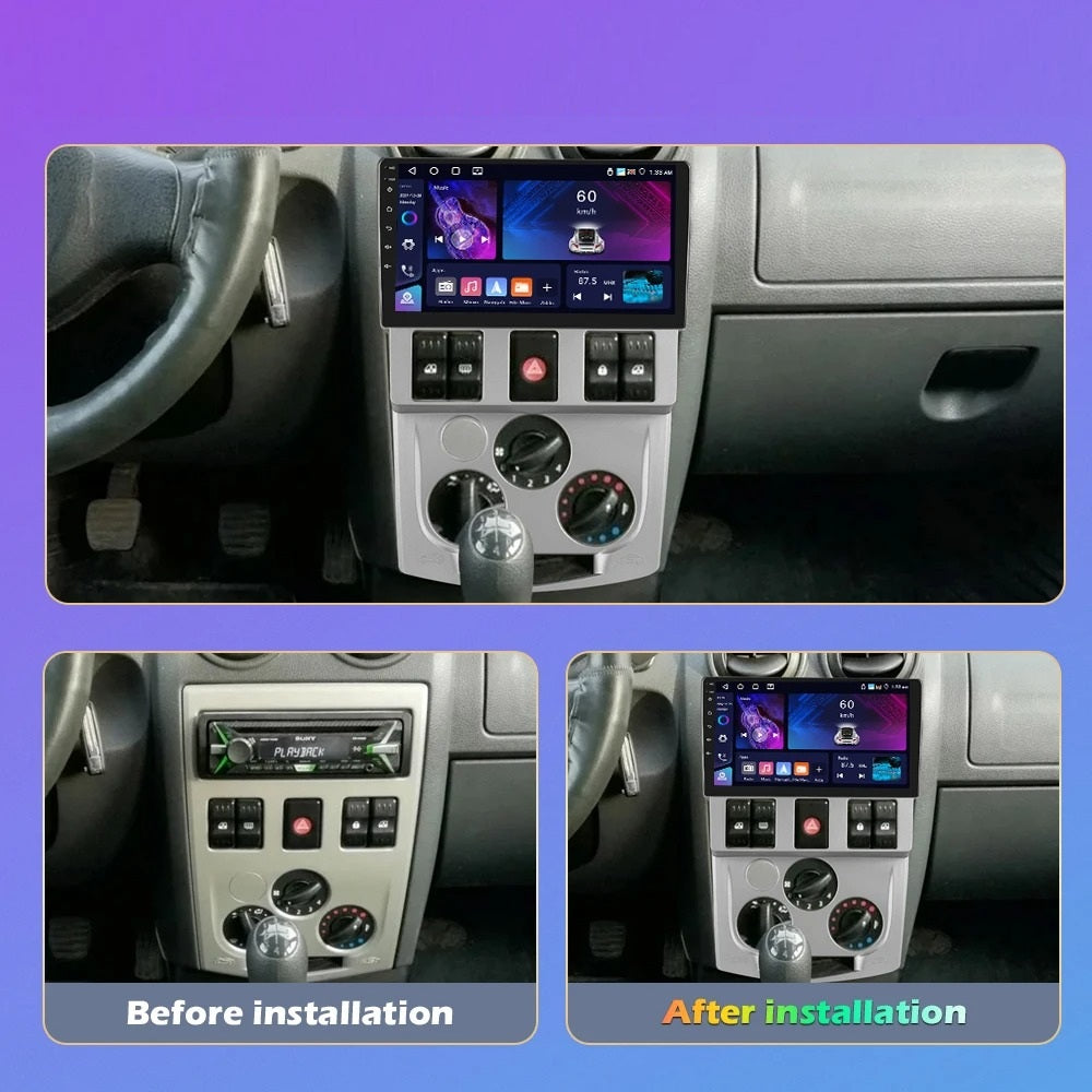 Navigatie Dacia Logan 1 (2004-2008), Android, Ecran 9", Carplay / Android auto