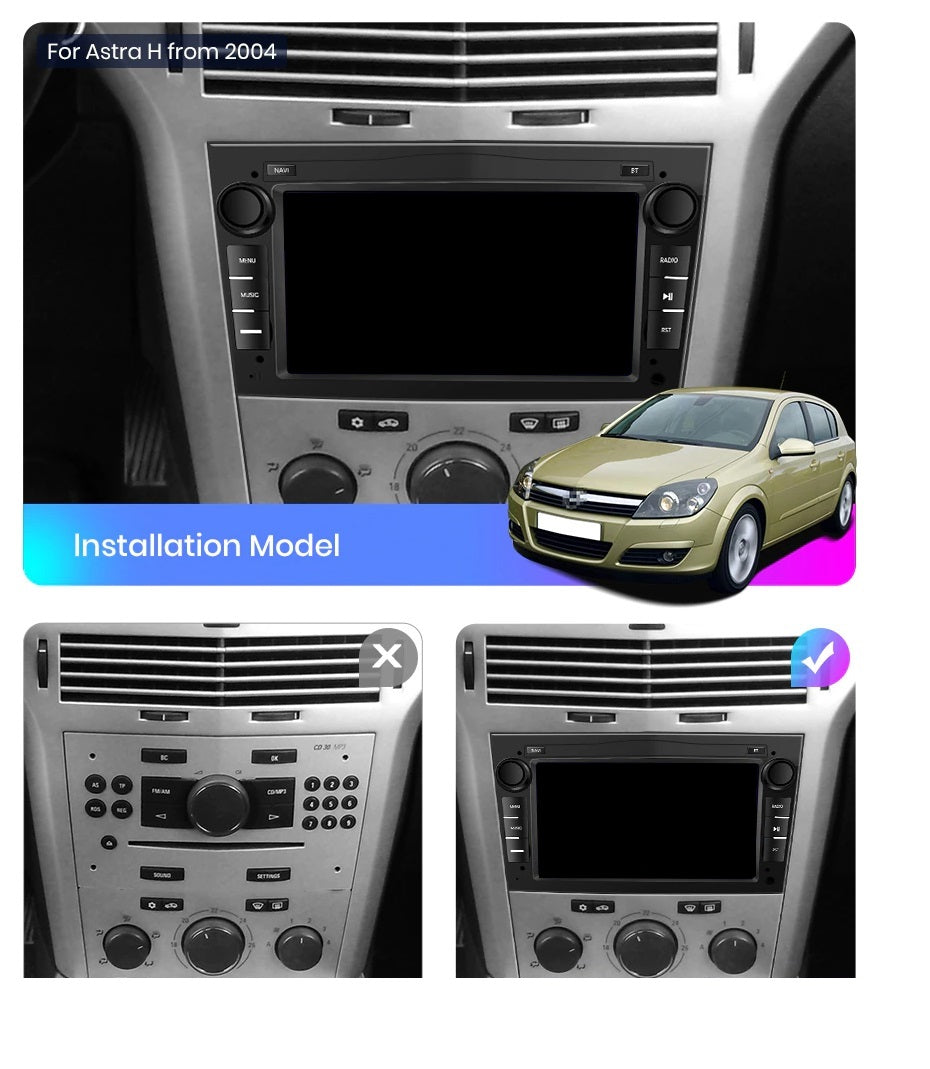 Navigatie Opel Astra H (2004-2010), Android, Ecran 7 inch, 1GB RAM 32GB, gri
