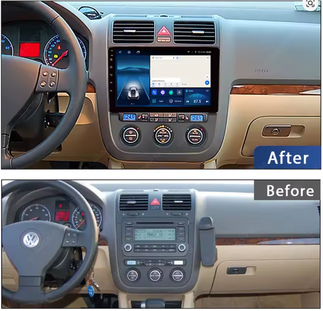 Navigatie Volkswagen Golf 5 (2004-2009), Android, Ecran 10", Carplay / Android auto, Clima Auto