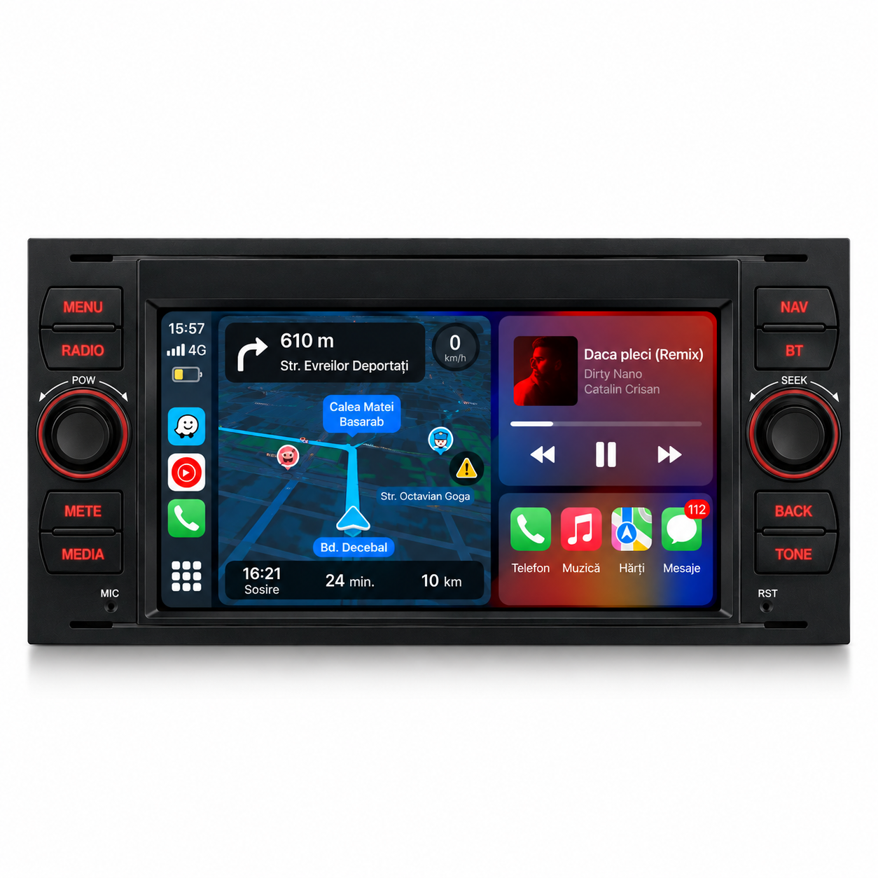 Navigatie Ford Focus / Fiesta / Transit / Kuga / Mondeo , Android, Ecran 7", Carplay / Android auto