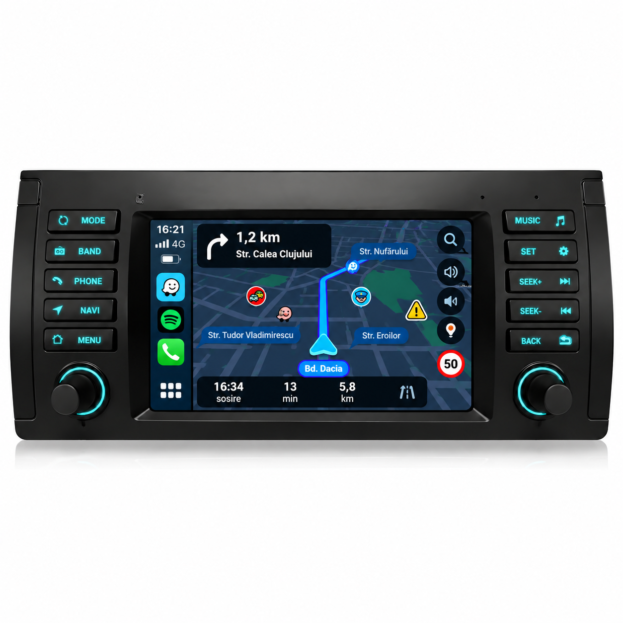 Navigatie Bmw X5 E53 (1999-2006), Ecran 7", Carplay / Android auto