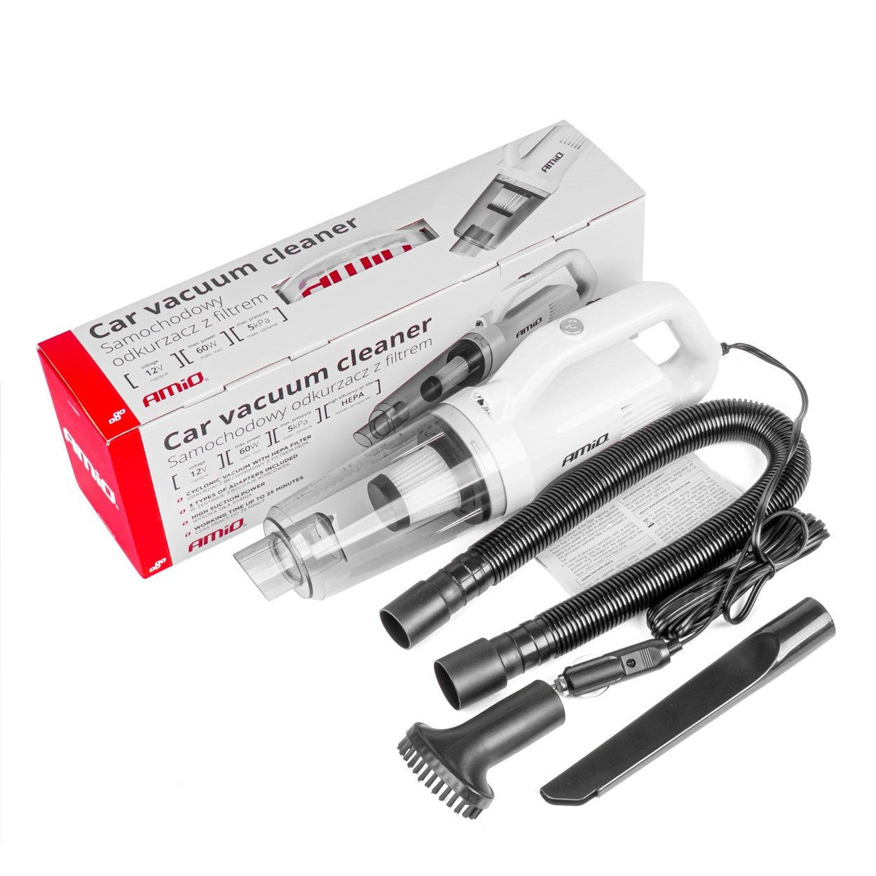 Aspirator auto, filtru HEPA, 60W, 12V