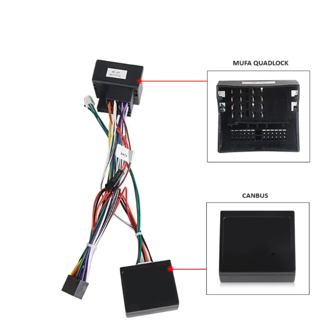 Cablu alimentare navigatie android quadlock vw, skoda, seat, 40 pini + canbus