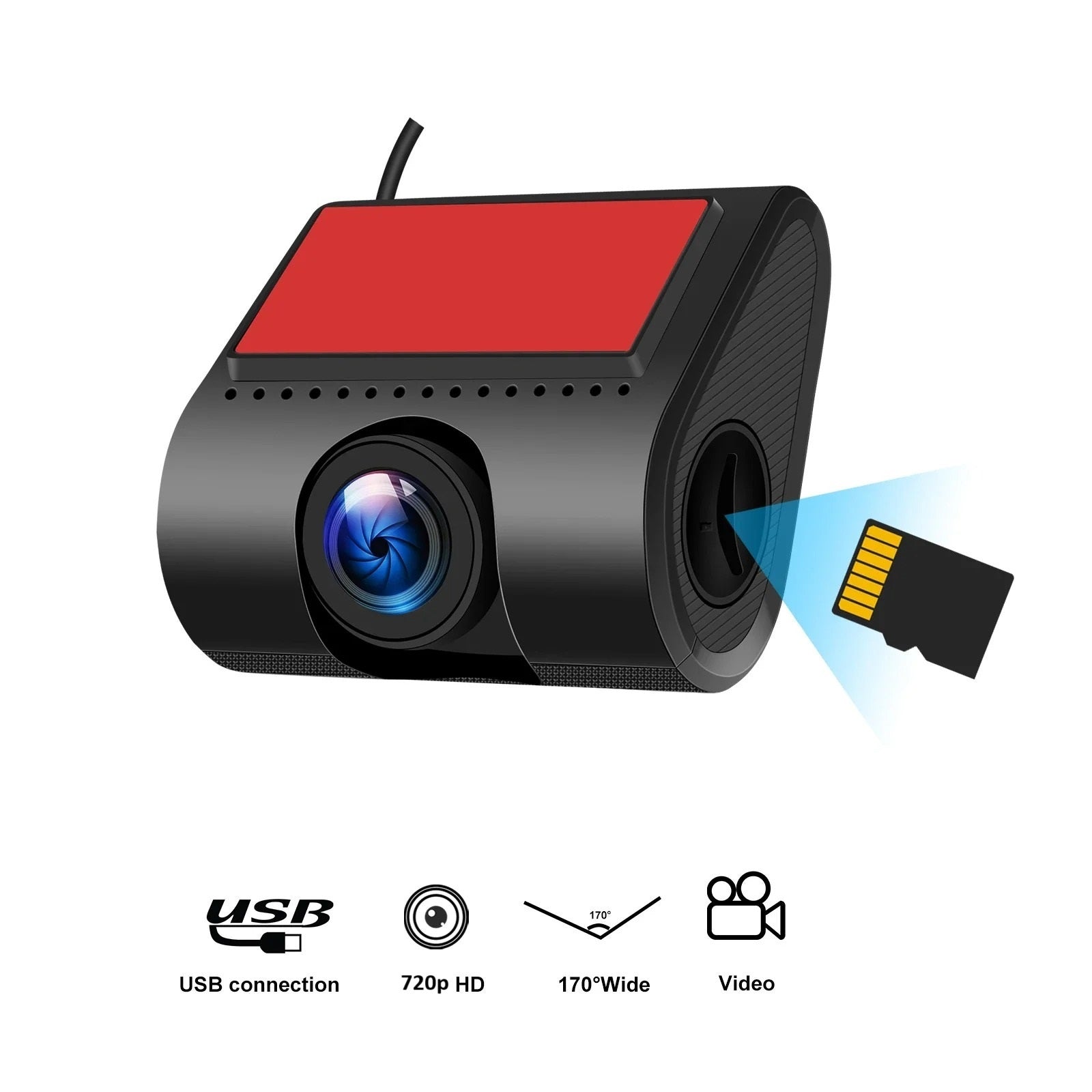Camera auto dvr, rezolutie 720p HD, conectare USB