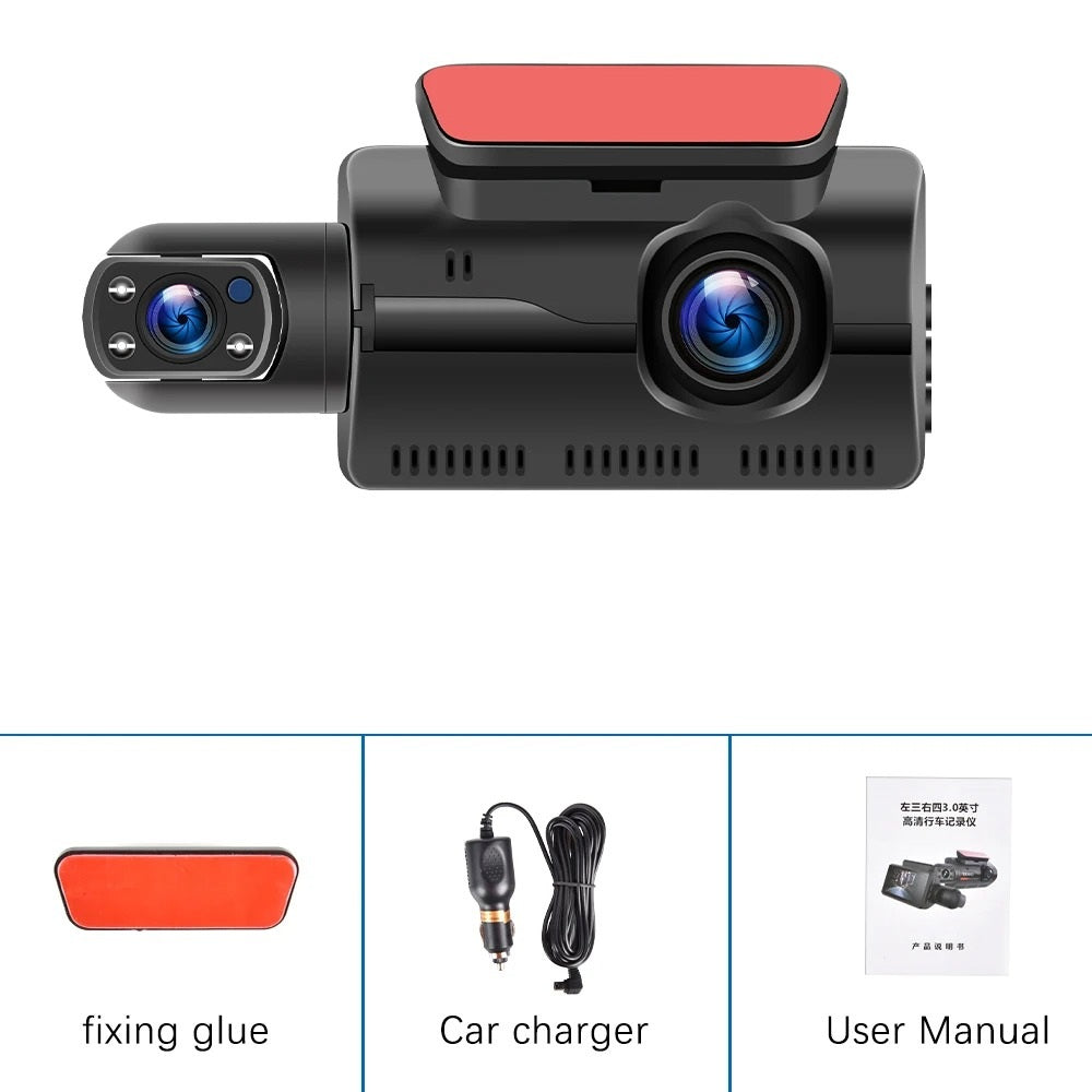 Camera DVR trafic, FULL HD, frontala + interior, detectare impact