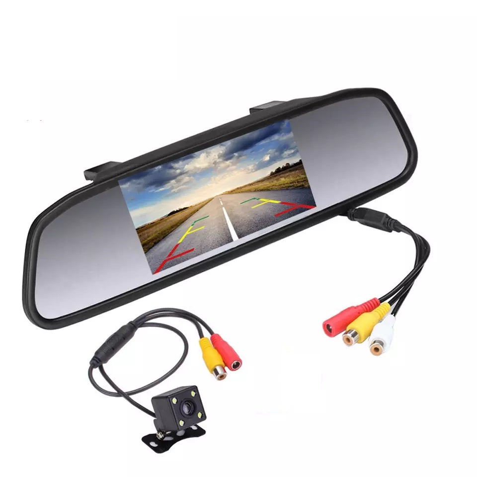 Camera marsarier auto in oglinda, pachet camera + oglinda