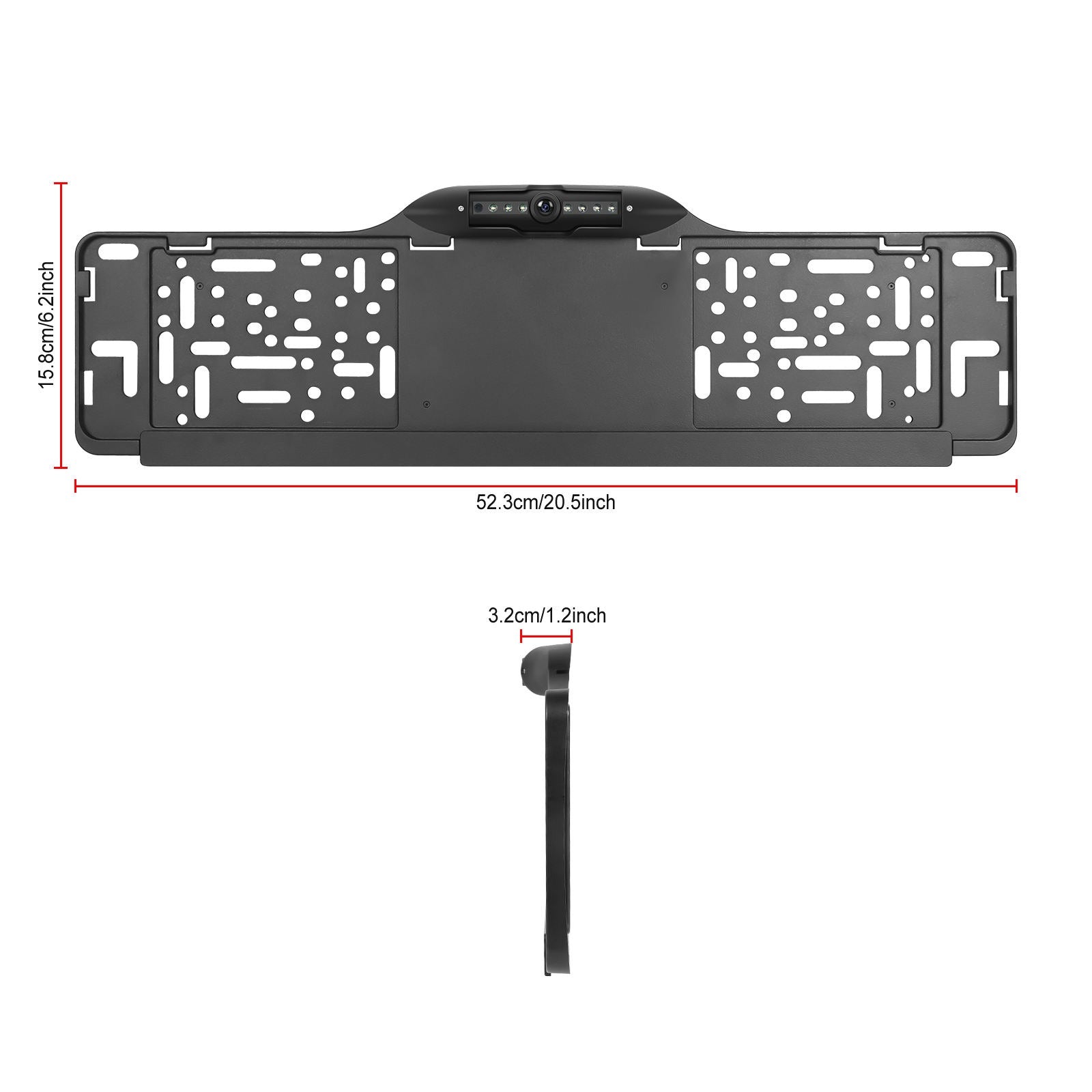 Camera marsarier cu suport numar auto, 1080p FULL HD, lentila fisheye, unghi larg de vizualizare, NightVision