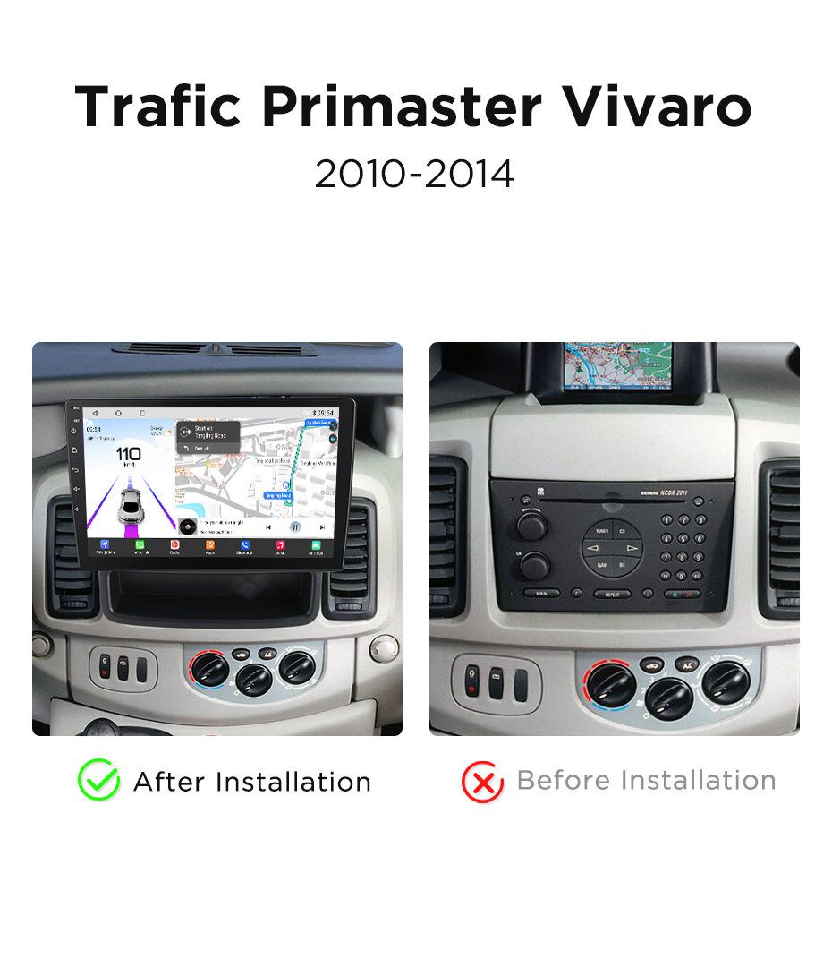 Navigatie Renault Trafic (2010-2014), Ecran 10 inch, Carplay / Android auto, Youtube, Waze