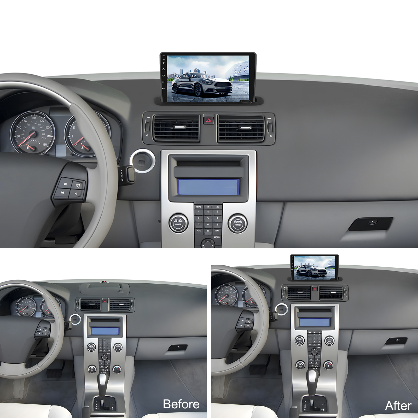 Navigatie Volvo C30 (2004-2012), Ecran 9 inch, Carplay / Android auto, Youtube, Waze