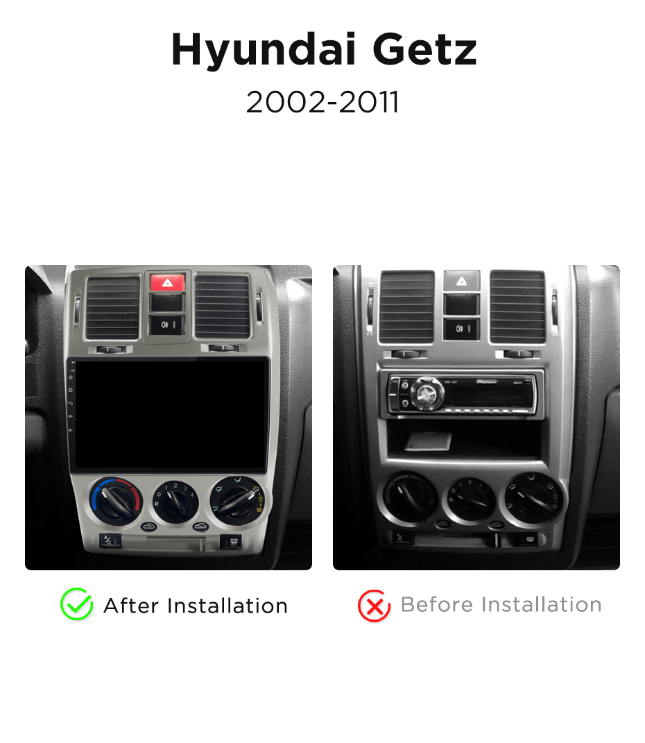 Navigatie Hyundai Getz (2002-2011), Ecran 9 inch, Carplay / Android auto, Youtube, Waze