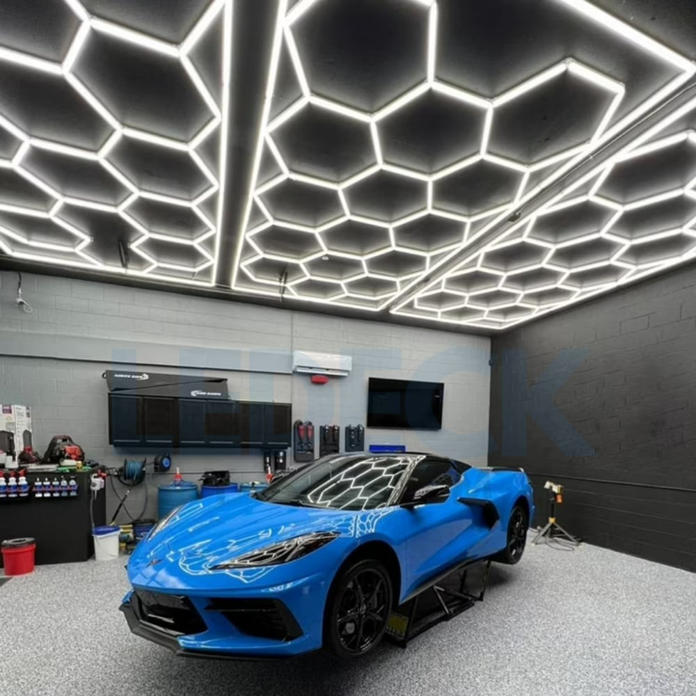 Lumină LED Hexagonală – 14 Module + Rama 484x243CM - Garaj, Dormitor, Cameră Gaming, Spații Private