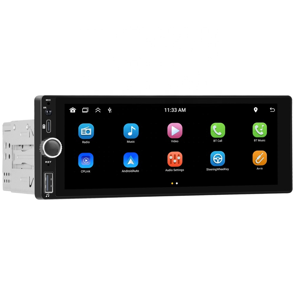 Radio Auto 1DIN Universal cu Apple CarPlay și Android Auto Wireless, Ecran IPS 6.36", Bluetooth, Type-C