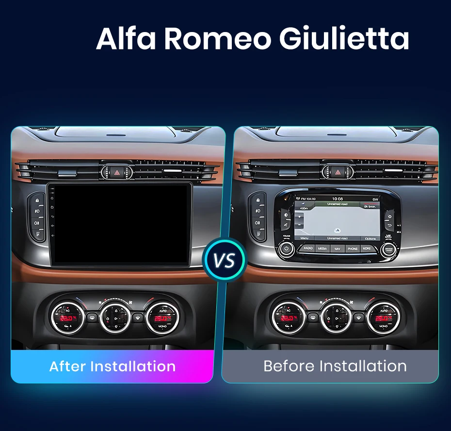 Navigatie Alfa Romeo Giulietta (2014-2020), Ecran 9 inch, Carplay / Android auto, Youtube, Waze
