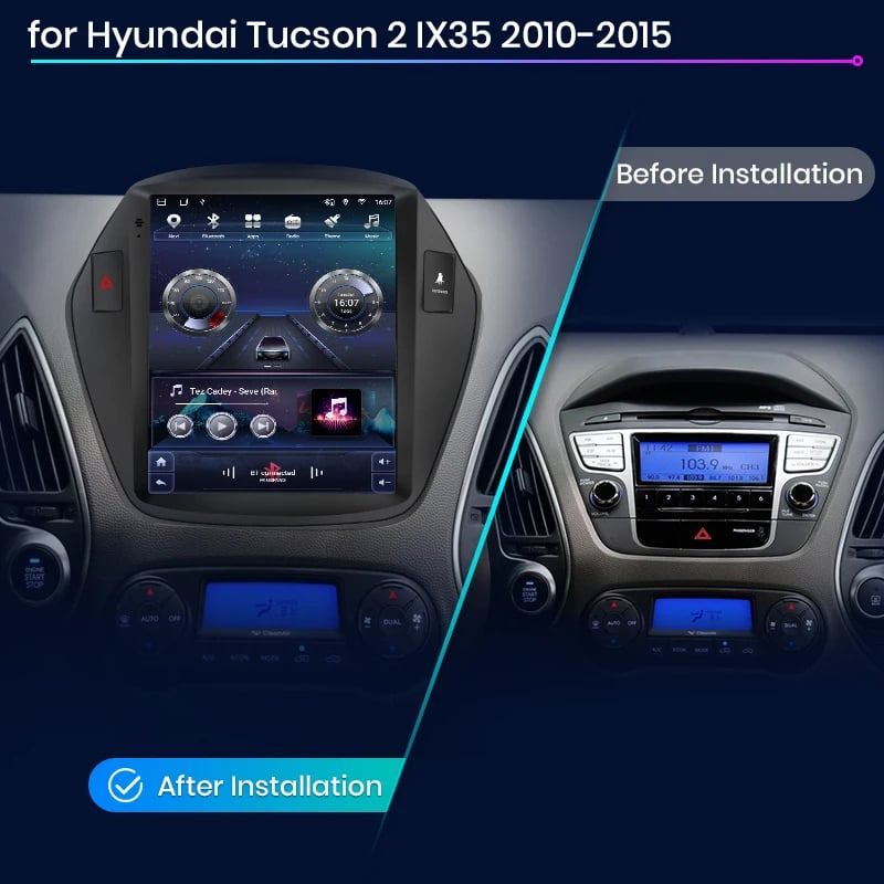 Navigatie Hyundai Tucson (2009-2015), Ecran tip tesla 9,7 inch, Carplay / Android auto, Youtube, Waze