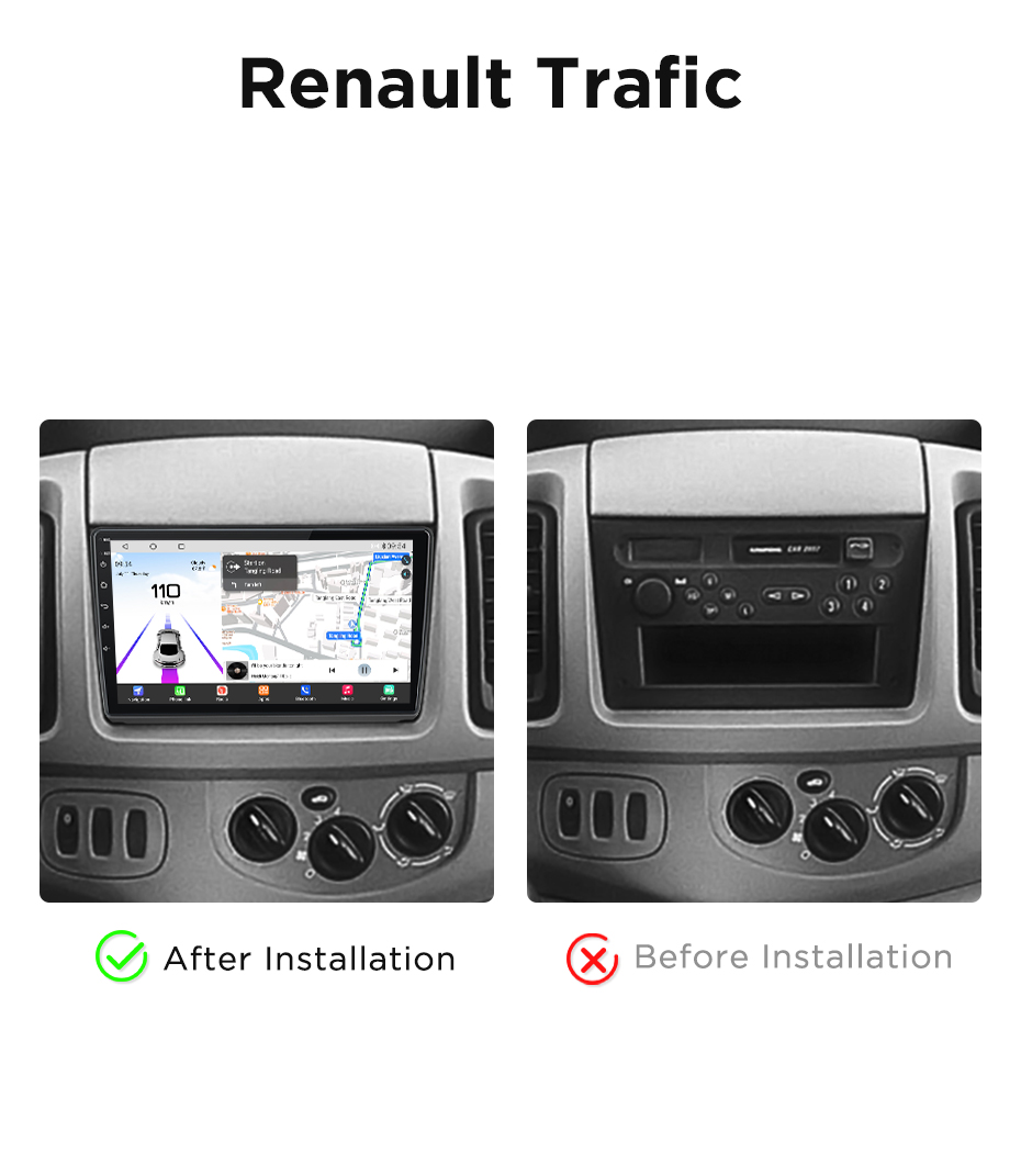 Navigatie Renault Trafic (2006-2010), Ecran 10 inch, Carplay / Android auto, Youtube, Waze