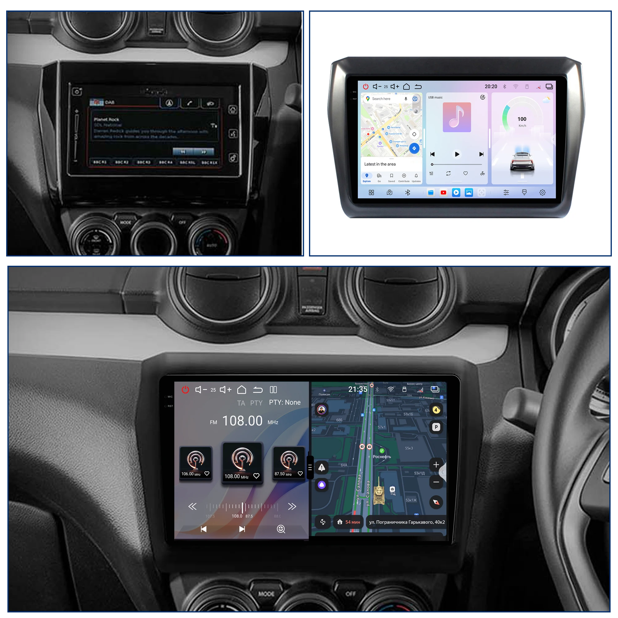 Navigatie Suzuki Swift (2017+), Ecran 9 inch, Carplay / Android auto, Youtube, Waze