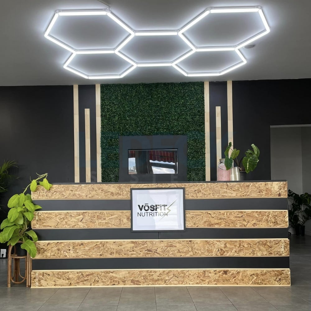 Lumină LED Hexagonală – 5 Module 164x235CM - Garaj, Dormitor, Cameră Gaming, Spații Private