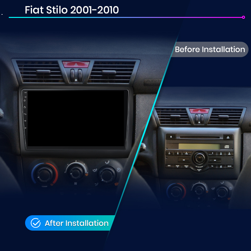 Navigatie Fiat Stilo (2001-2010), Ecran 9 inch, Carplay / Android auto, Youtube, Waze