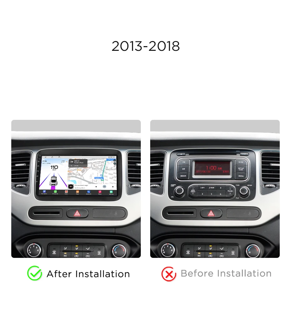 Navigatie Kia Carens (2012-2018), Ecran 9 inch, Carplay / Android Auto, Youtube, Waze