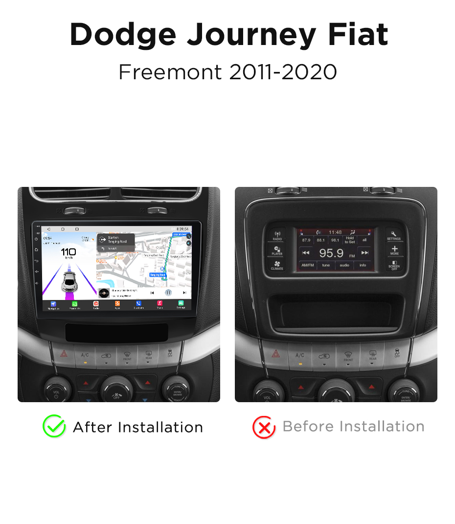 Navigatie Fiat Freemont (2012-2020), Ecran 9 inch, Carplay / Android auto, Youtube, Waze
