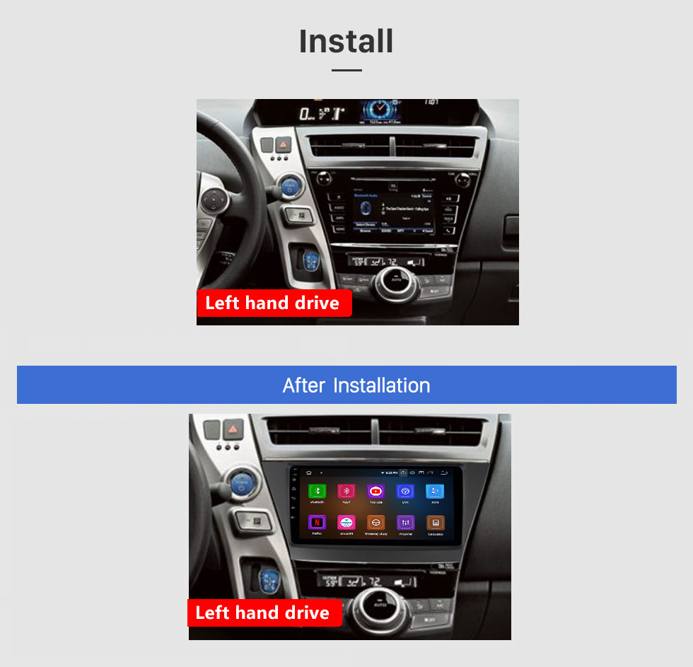 Navigatie Toyota Prius (2013-2015), Ecran 9 inch, Carplay / Android auto, Youtube, Waze