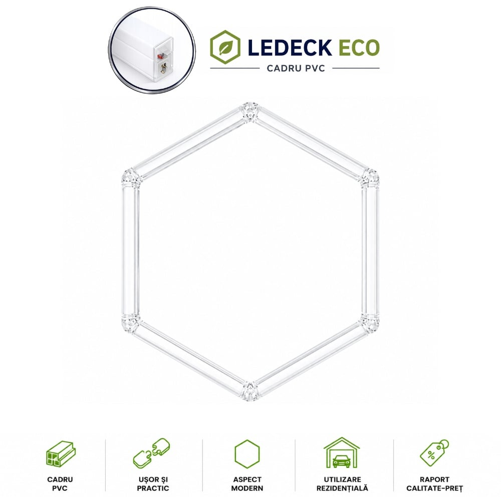 Lumină LED Hexagonală – 1 Modul 83x98CM - Garaj, Dormitor, Cameră Gaming, Spații Private