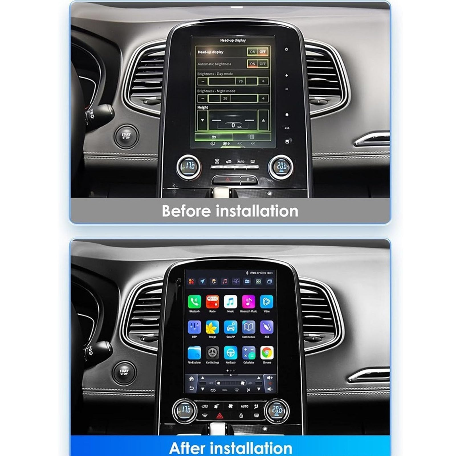 Navigatie Renault Scenic / Grand Scenic (2016-2023), Ecran tip tesla 9,7 inch, Carplay / Android auto, Youtube, Waze