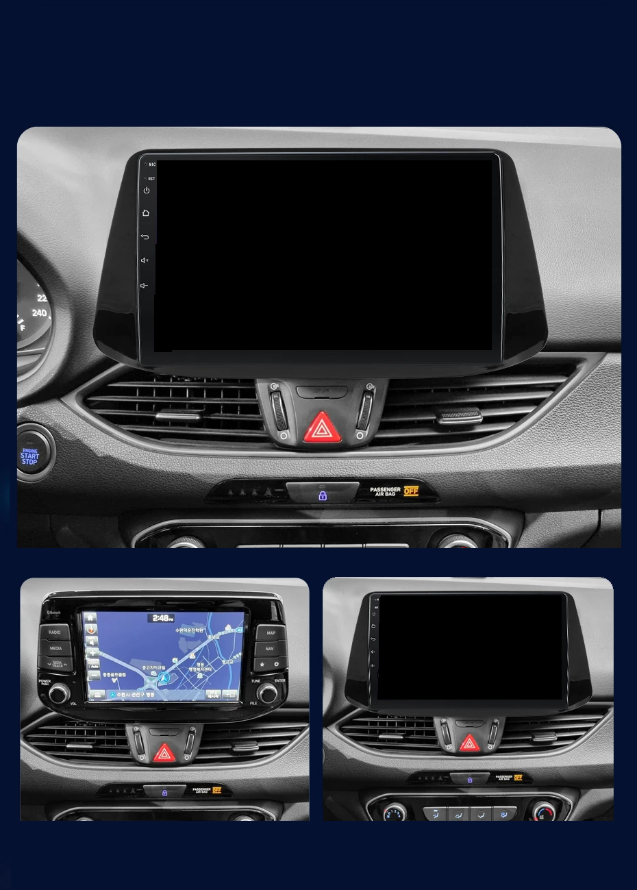 Navigatie Hyundai i30 (2017+), Ecran 9 inch, Carplay / Android auto, Youtube, Waze