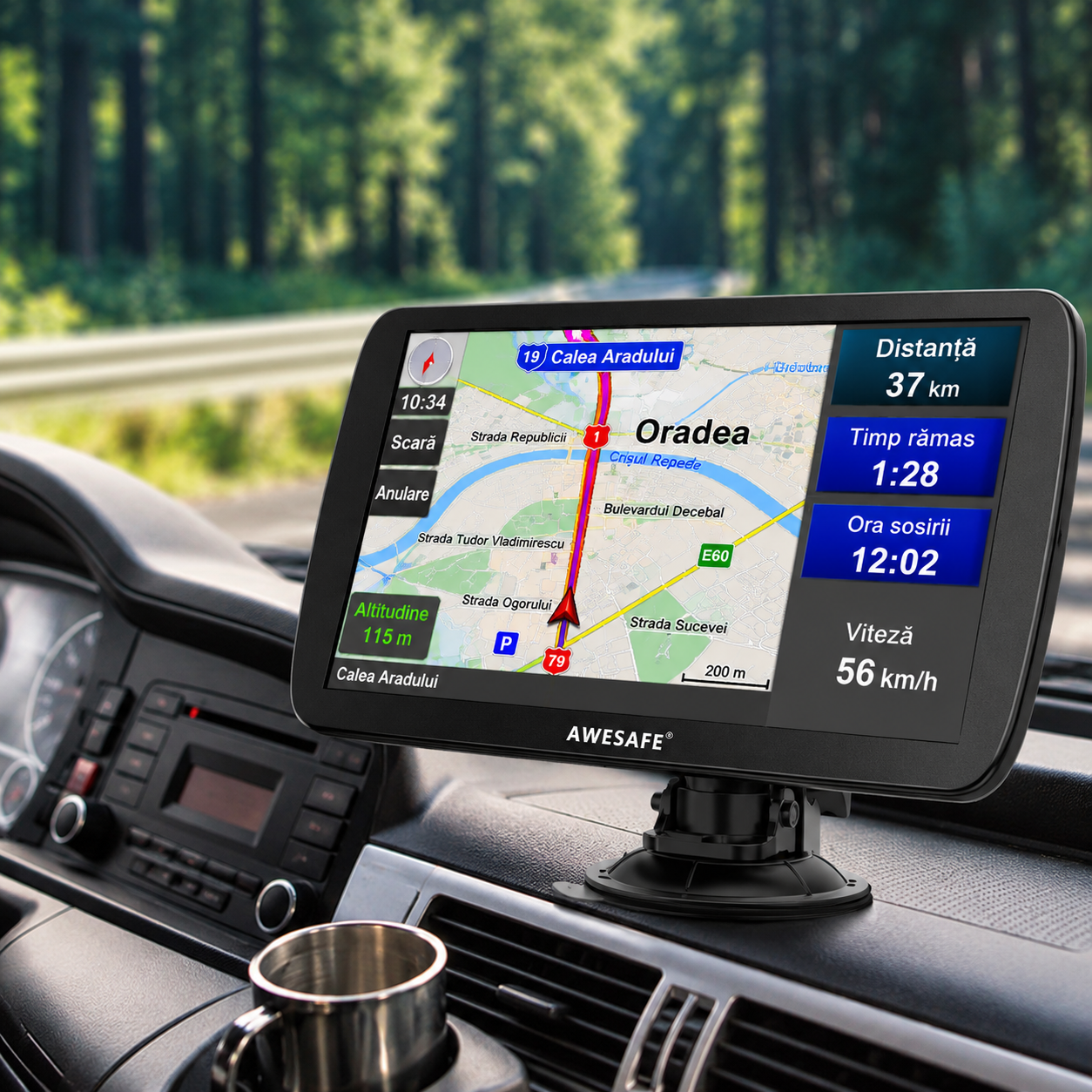 Sistem navigatie GPS Awesafe A9, harti europa incluse camion / auto, ecran 9 inch