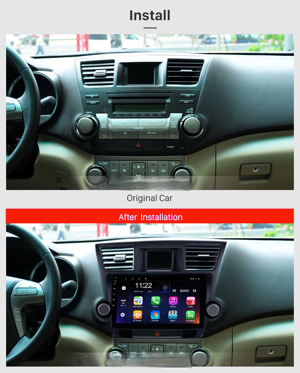 Navigatie Toyota Highlander (2008-2014), Ecran 10 inch, Carplay / Android auto, Youtube, Waze