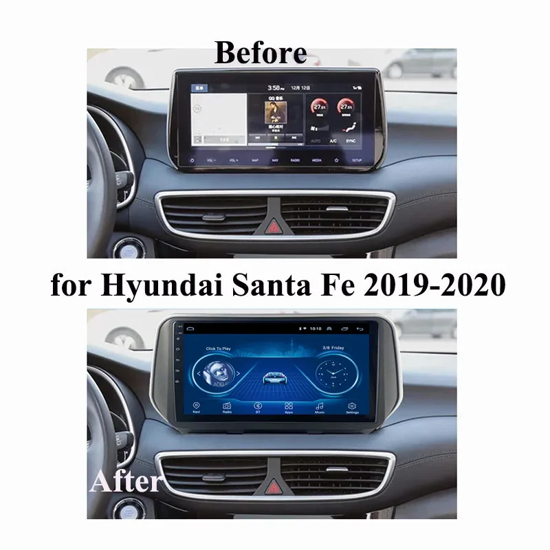 Navigatie Hyundai Santa Fe (2018+), Ecran 10 inch, Carplay / Android auto, Youtube, Waze
