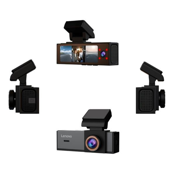 Camera auto tripla Lenovo Q7 4K fata + 1080p spate/interior, Kit inregistrare 24h / 24h, cu aplicatie telefon, G-Sensor
