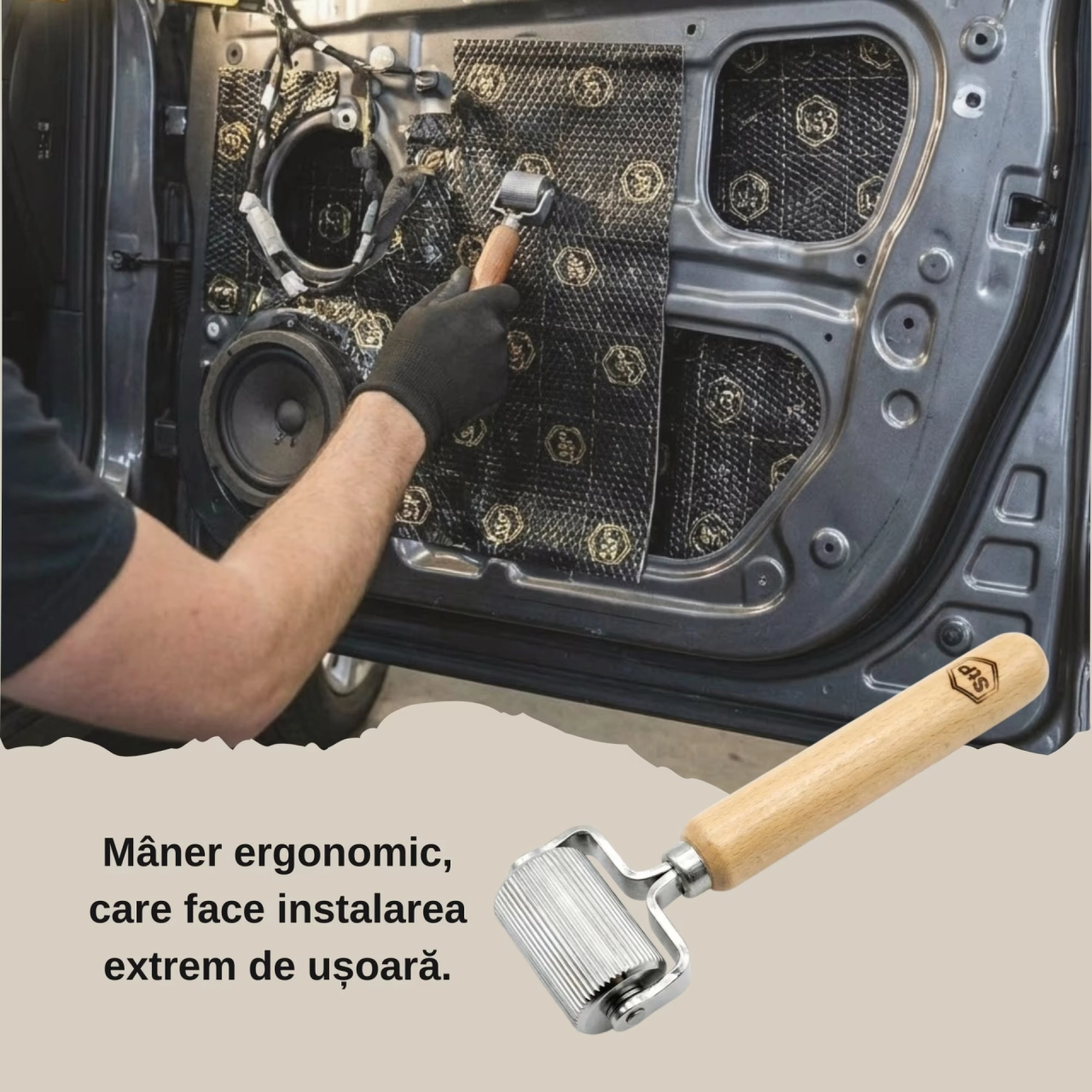 Rola 30 mm pentru aplicarea materialului insonorizant