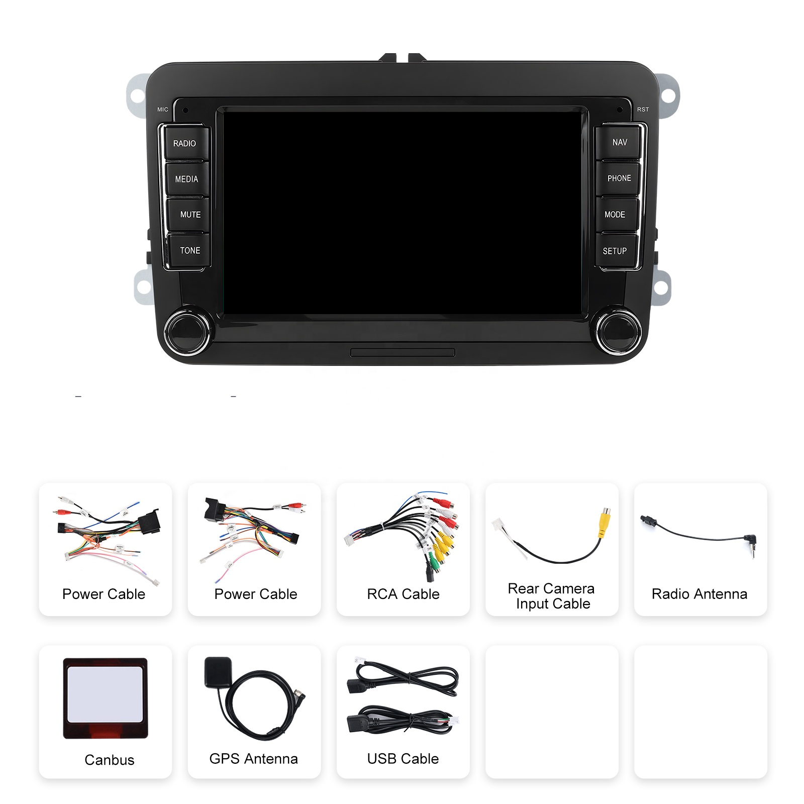 Navigatie Volkswagen, Skoda, Seat, Ecran 7 inch, 4GB RAM 64GB, 4-core