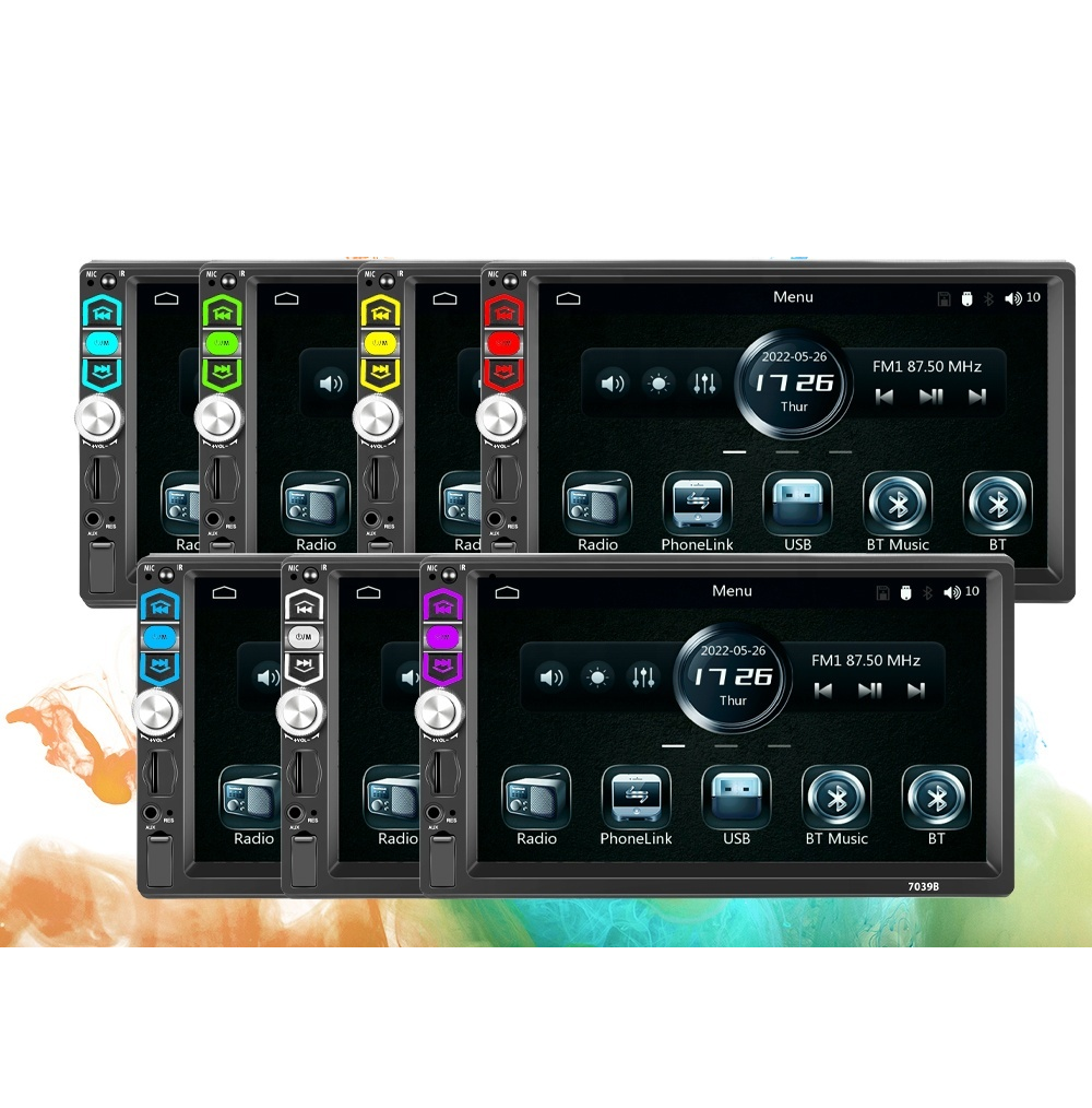 Radio Auto 1DIN cu Apple CarPlay și Android Auto prin cablu, Ecran Tactil 7", Bluetooth, Camera marsarier inclusa
