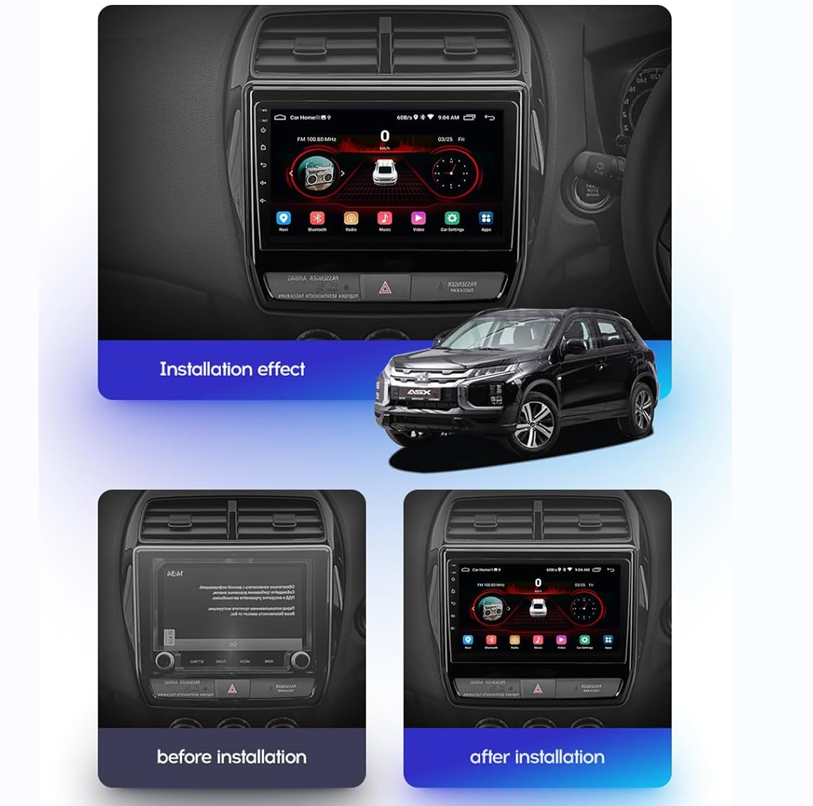 Navigatie Mitsubishi Asx (2019-2022), Ecran 10 inch, Carplay / Android auto, Youtube, Waze