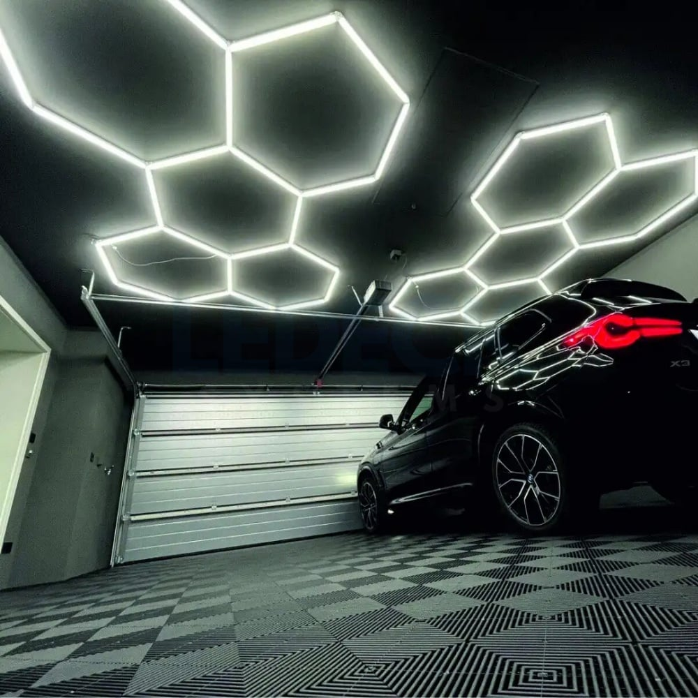 Lumină LED Hexagonală – 5 Module 164x235CM - Garaj, Dormitor, Cameră Gaming, Spații Private