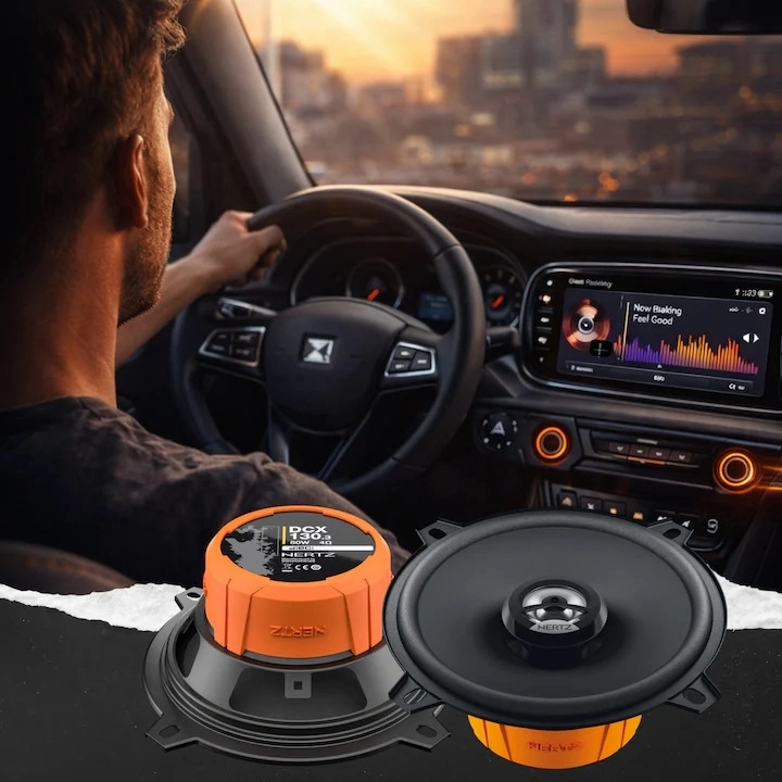 Set 2 difuzoare auto Hertz Dieci DCX 130.3, set coaxial 2 căi, 130mm, 40W RMS