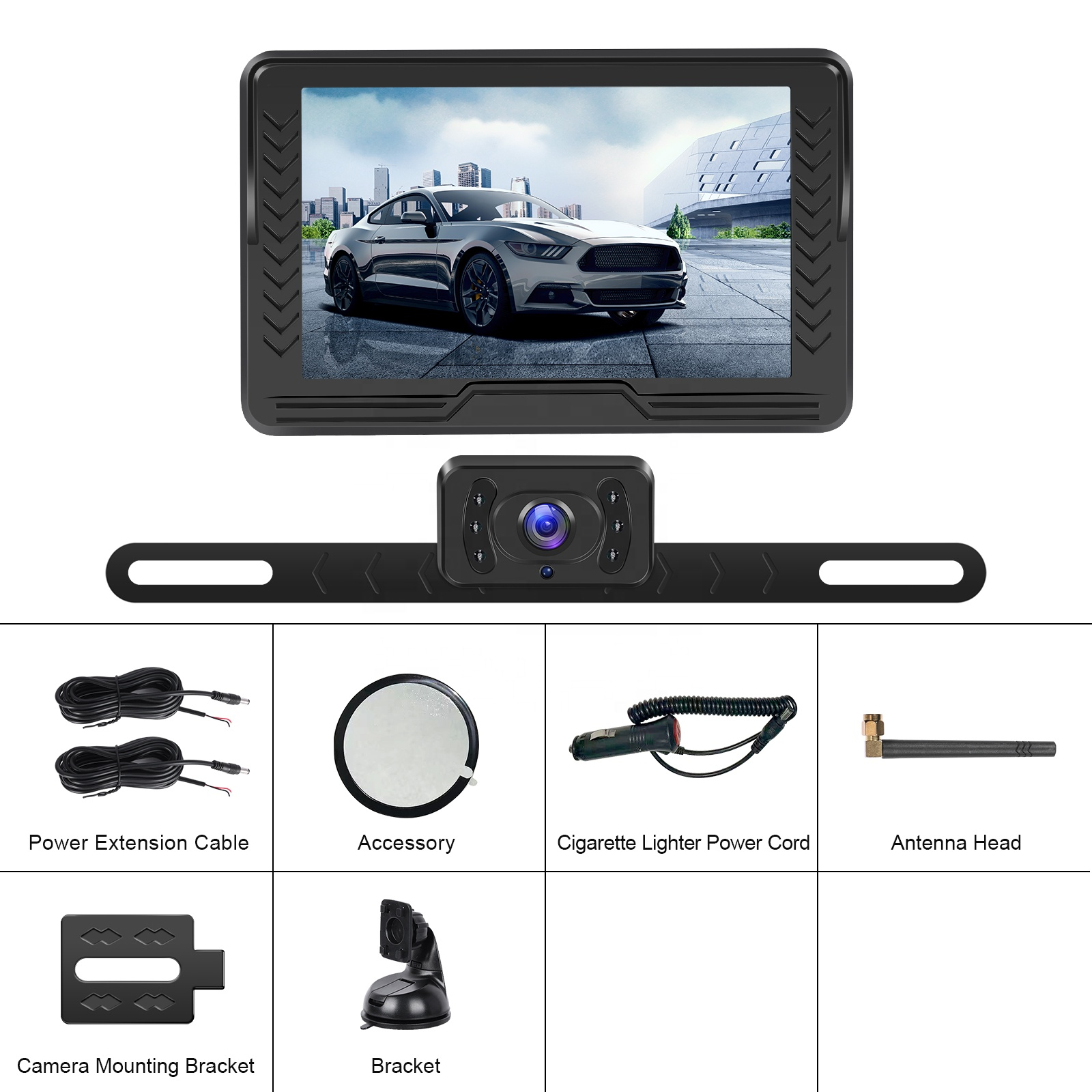Kit camera auto marsarier cu monitor AHD