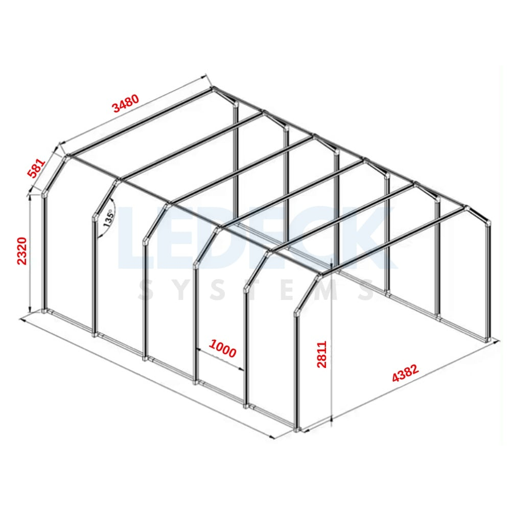 Tunel LED Detailing Auto LEDECK 1470W 6000K 147.000 lm 4382 x 5244 mm