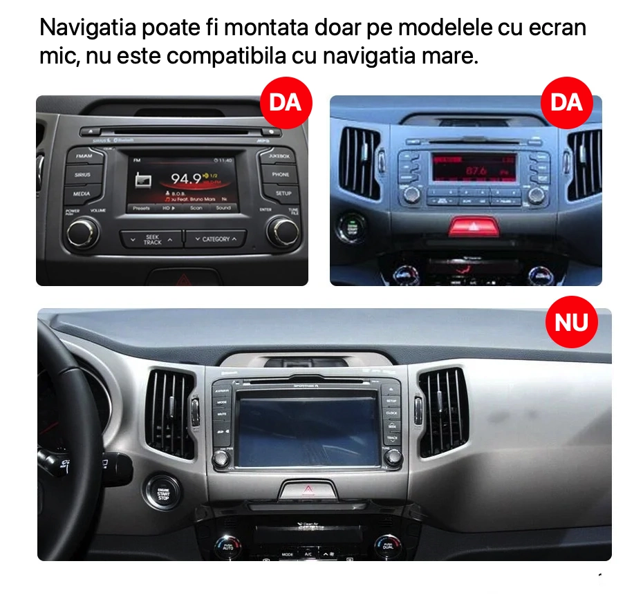 Navigatie Hyundai Santa Fe (2006-2012), Ecran tip tesla 9,7 inch, Carplay / Android auto, Youtube, Waze