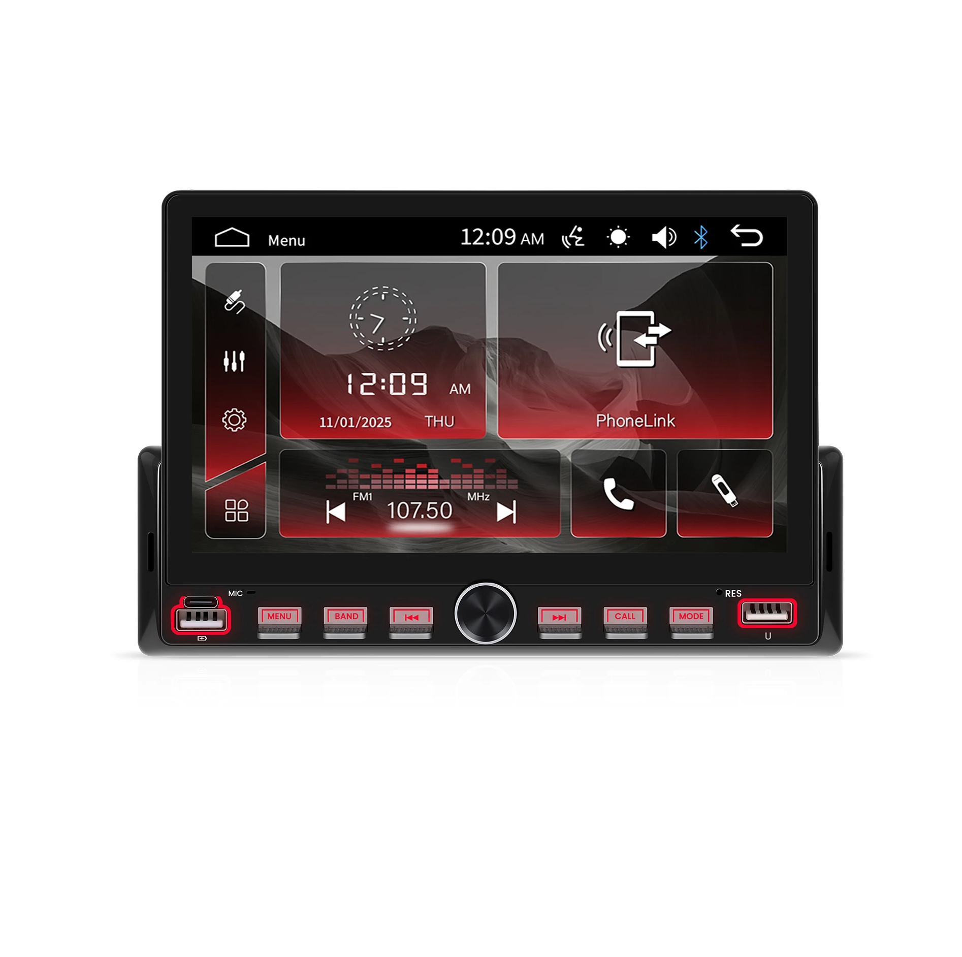 Radio Auto 1DIN, CarPlay wireless, Ecran Tactil 7", Bluetooth, Camera marsarier inclusa