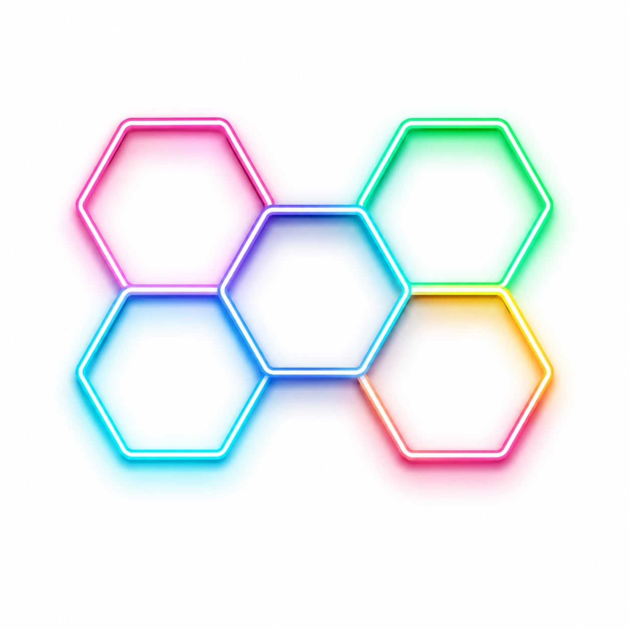 Lumină LED RGB Hexagonală Profesionala Aluminiu – 5 Module 244x170CM 192W, Echivalent 1600W, Garaj, Salon, Atelier