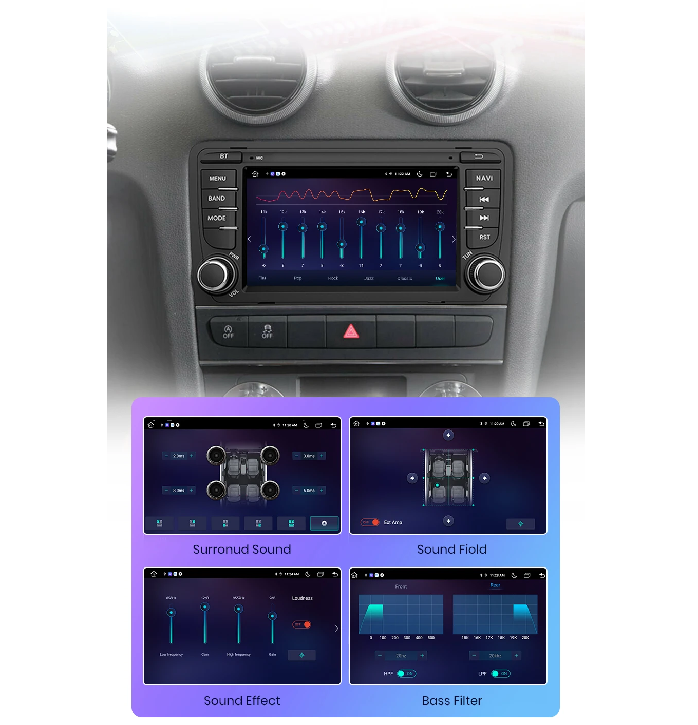 Navigatie dedicata Android 15, Audi A3 8P (2003-2013) 4GB RAM carplay / android auto