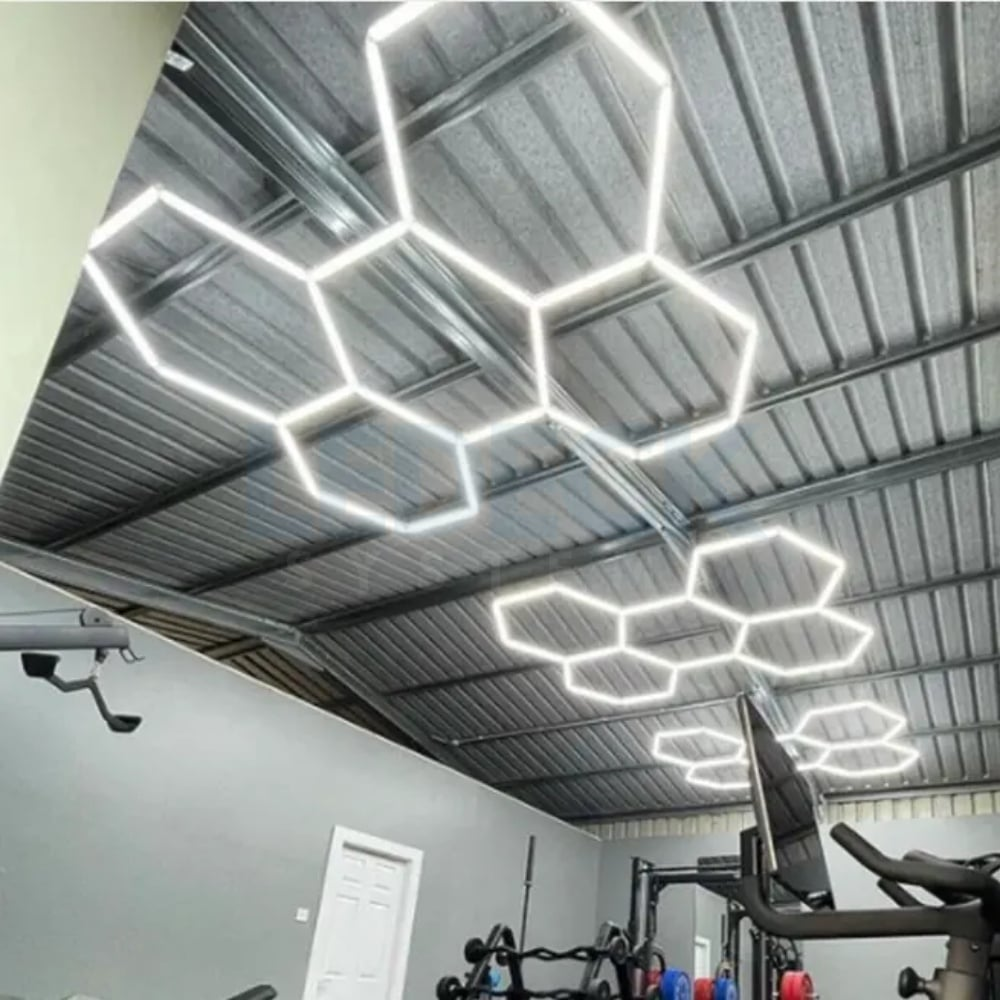 Lumină LED Hexagonală – 5 Module 164x235CM - Garaj, Dormitor, Cameră Gaming, Spații Private